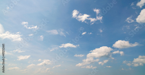 Blue sky background with clouds natural background Summer and travel background