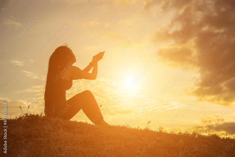 Sad and depressed woman sitting alone Stock Photo | Adobe Stock