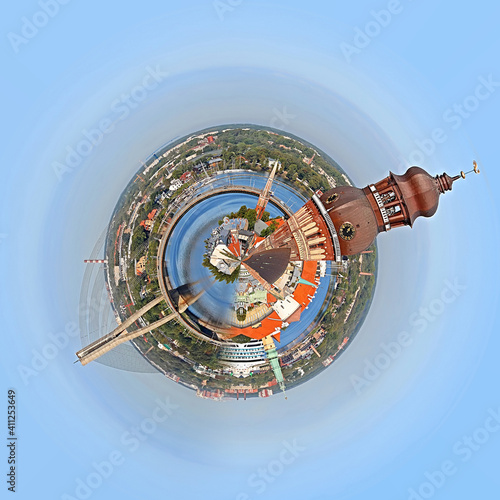 360 degree of cityscape and skyline of Riga city  Latvia