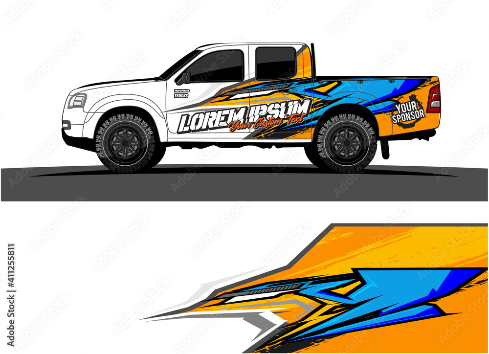 Car wrap graphic racing abstract strip and background for car wrap and vinyl sticker - Vector
