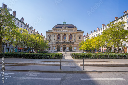 Foto théâtre et place des Célestins pendant le confinement, mars 2020, Lyon, France