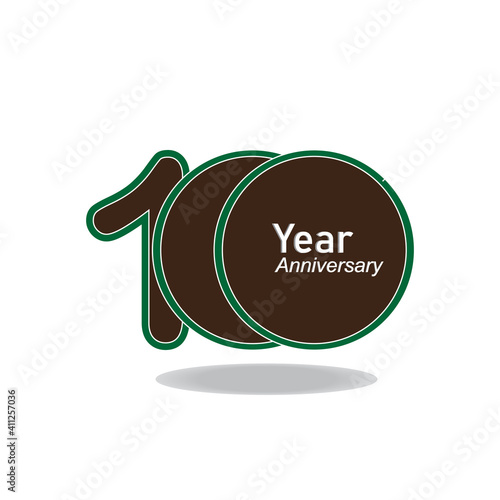 100 Year Anniversary Logo Vector Template Design Illustration