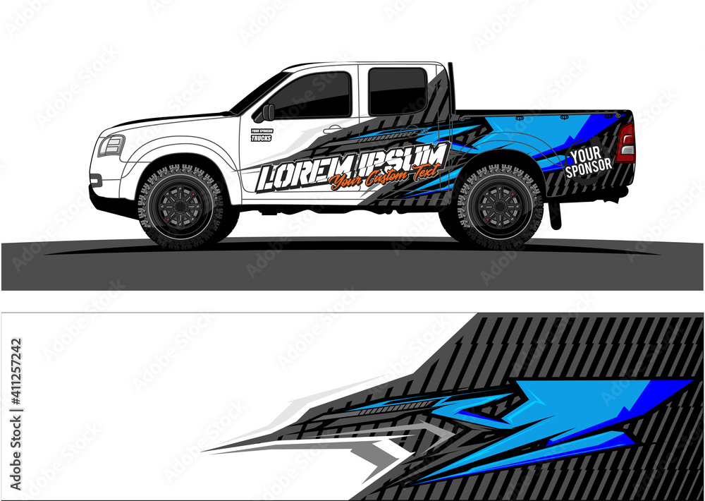 Car wrap graphic racing abstract strip and background for car wrap and vinyl sticker - Vector
