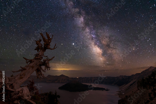 Milky Way over Crater Lake Oregon