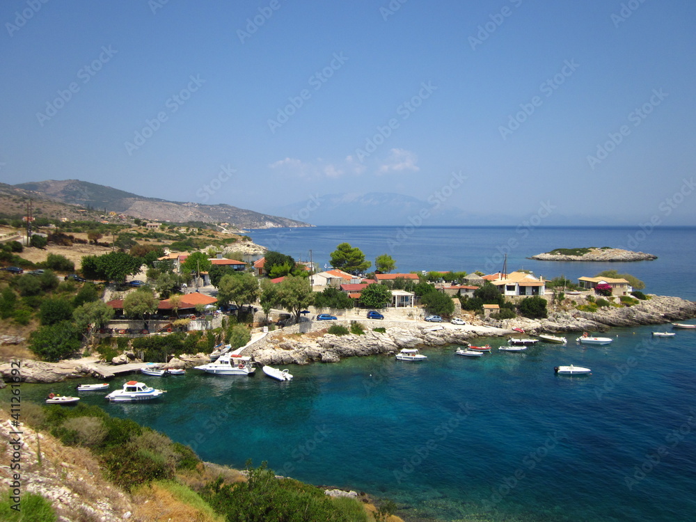 Picturesque Mikro Nisi village in Zakynthos Island, Zante, Greece, Europe