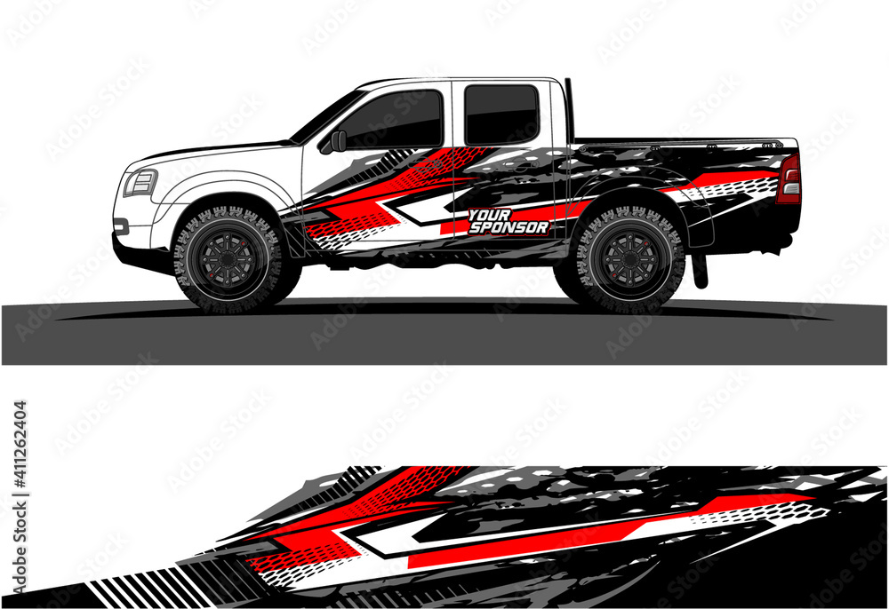 Car wrap graphic racing abstract strip and background for car wrap and vinyl sticker - Vector
