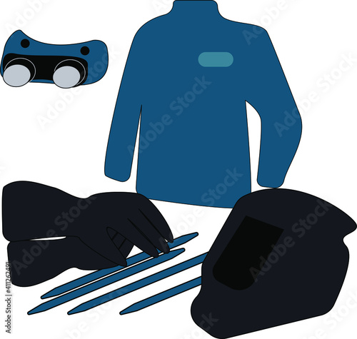 welder protection glove mask suit