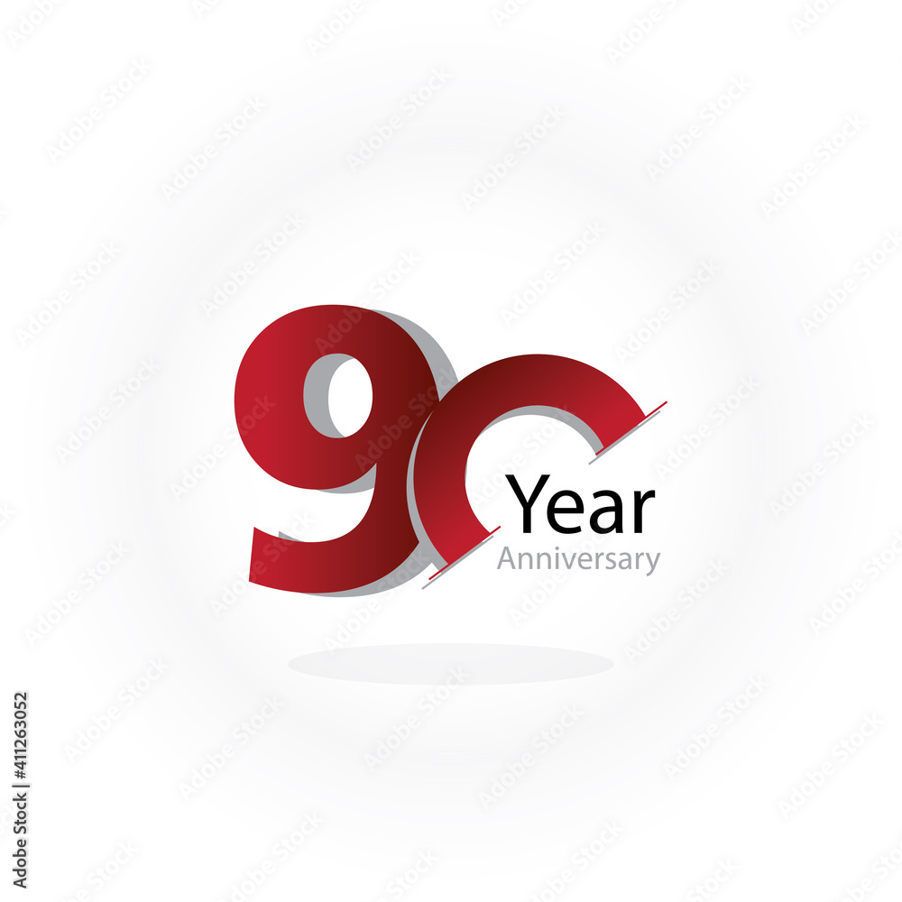 Fototapeta premium 90 Year Anniversary Logo Vector Template Design Illustration