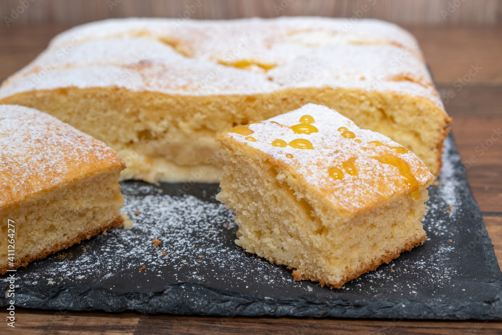 Piece of pineapple cake