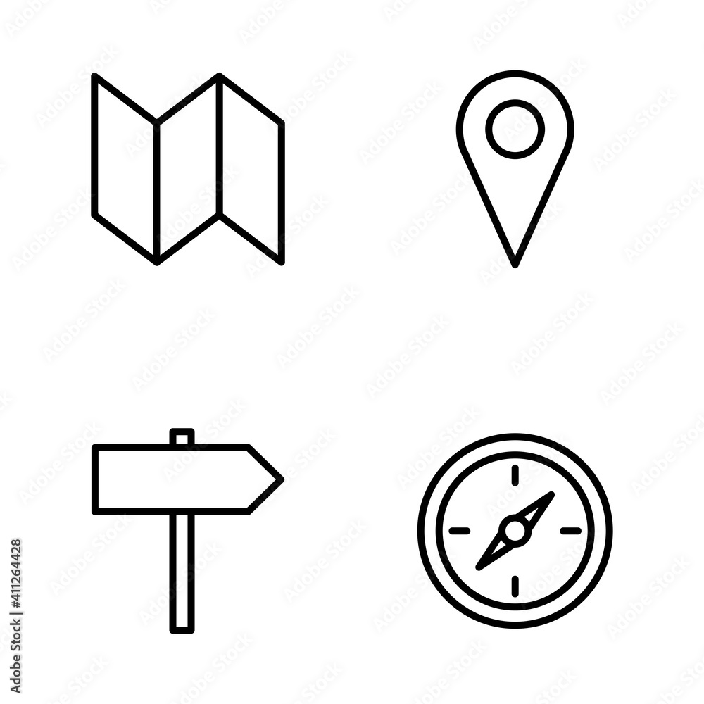 Maps Pin icon, Navigation icons set, Brochure map, Vector design Maps Pin icon, Navigation icons set, Brochure map, Vector design