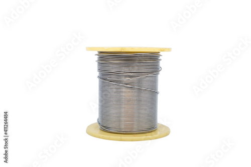 Obraz na płótnie Soldering iron wire on white background w salonie