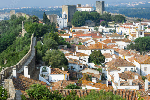 View over the old city and the castle, Obidos, Estremadura and Ribatejo, Portugal photo
