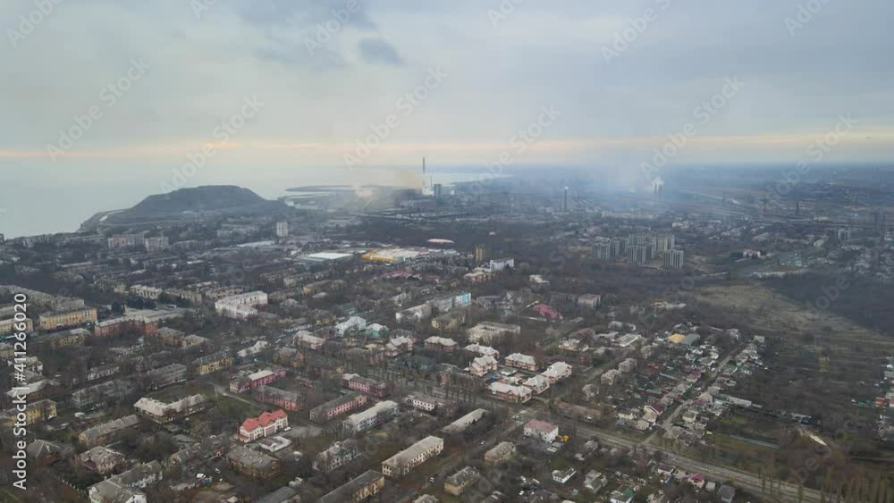 Mariupol from a bird's eye view, the industrial city Mariupol from a bird's eye view, the industrial city