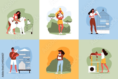 Pets People Design Concept