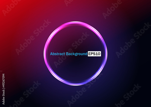 abstract circle design background with glowing neon circles, illustration vector design background