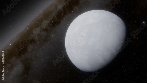 super-earth planet, realistic exoplanet, planet suitable for colonization, earth-like planet in far space, planets background 3d render