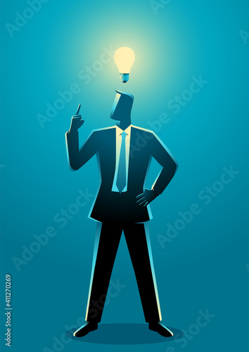 Businessman with light bulb