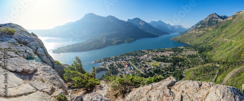 View of Waterton townsite from Bear's Hump photo