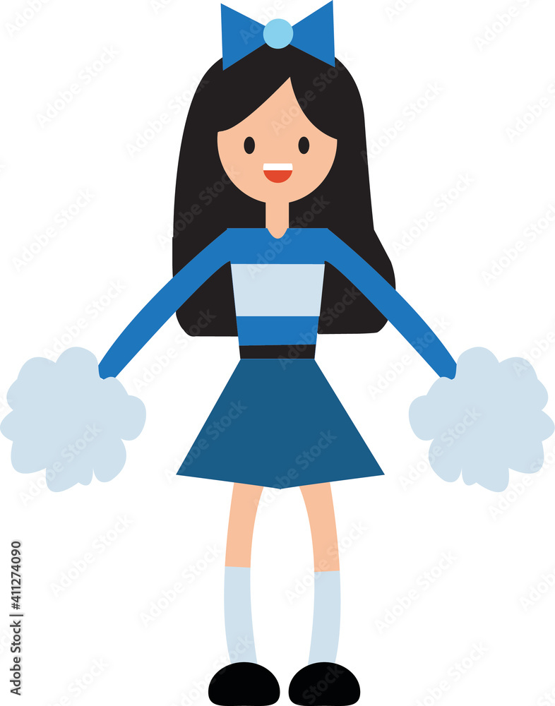 Cheerleader with blue outfit icon png clip art flat design Cheerleader with blue outfit icon png clip art flat design