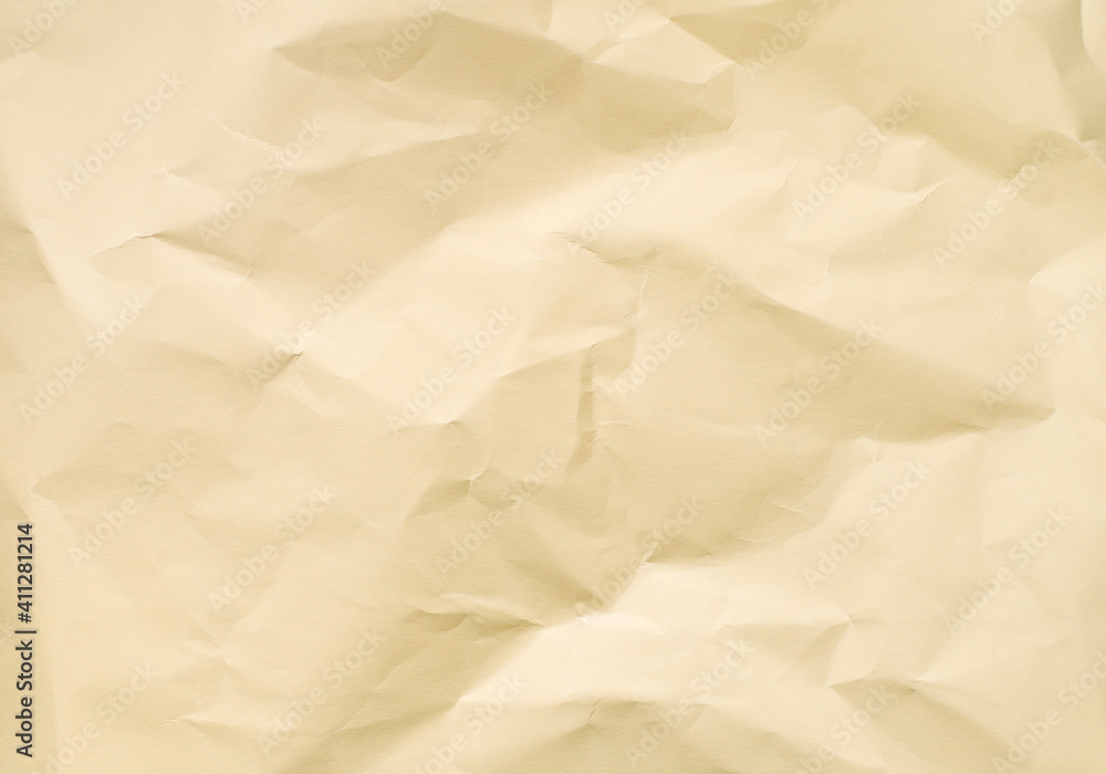 Obraz premium Beige crumpled paper texture