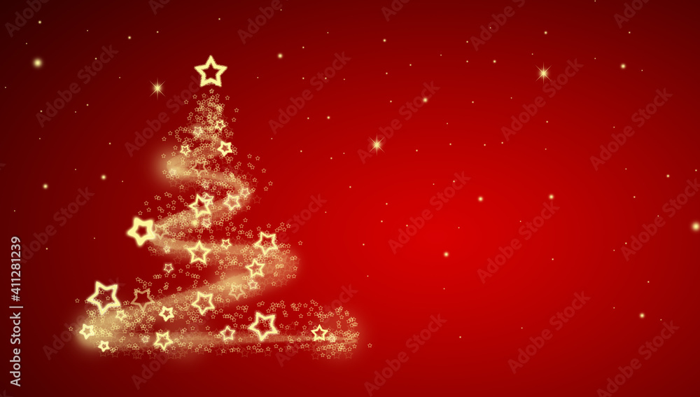 Red christmas background illustration - tree Red christmas background illustration - tree
