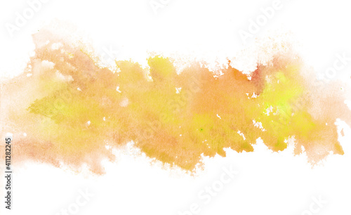 黄色の水彩の筆の跡、背景素材、テクスチャ