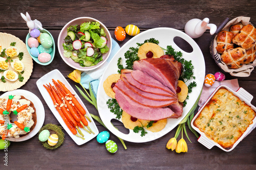 Canvas Print Traditional Easter ham dinner