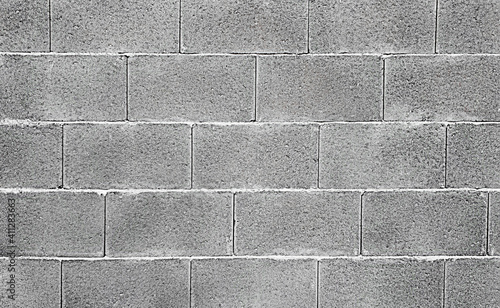 Leinwand Poster Close up of a gray brick wall stock photo background