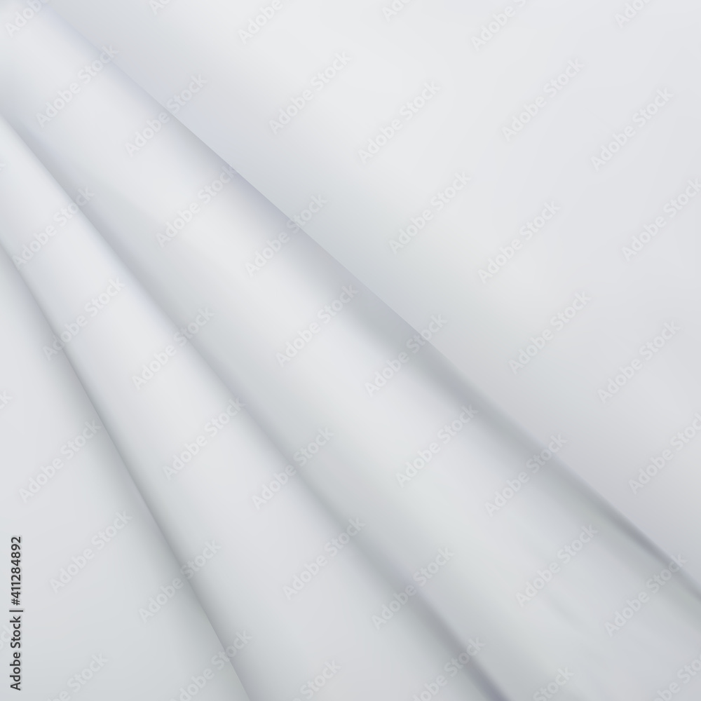 Fototapeta premium Abstract White Satin Silky Cloth,Fabric Textile Drape with Crease Wavy Folds.with soft waves,waving in the wind.Texture of crumpled paper. Milk,Yogurt,Cream or cosmetics product Curl background.vector