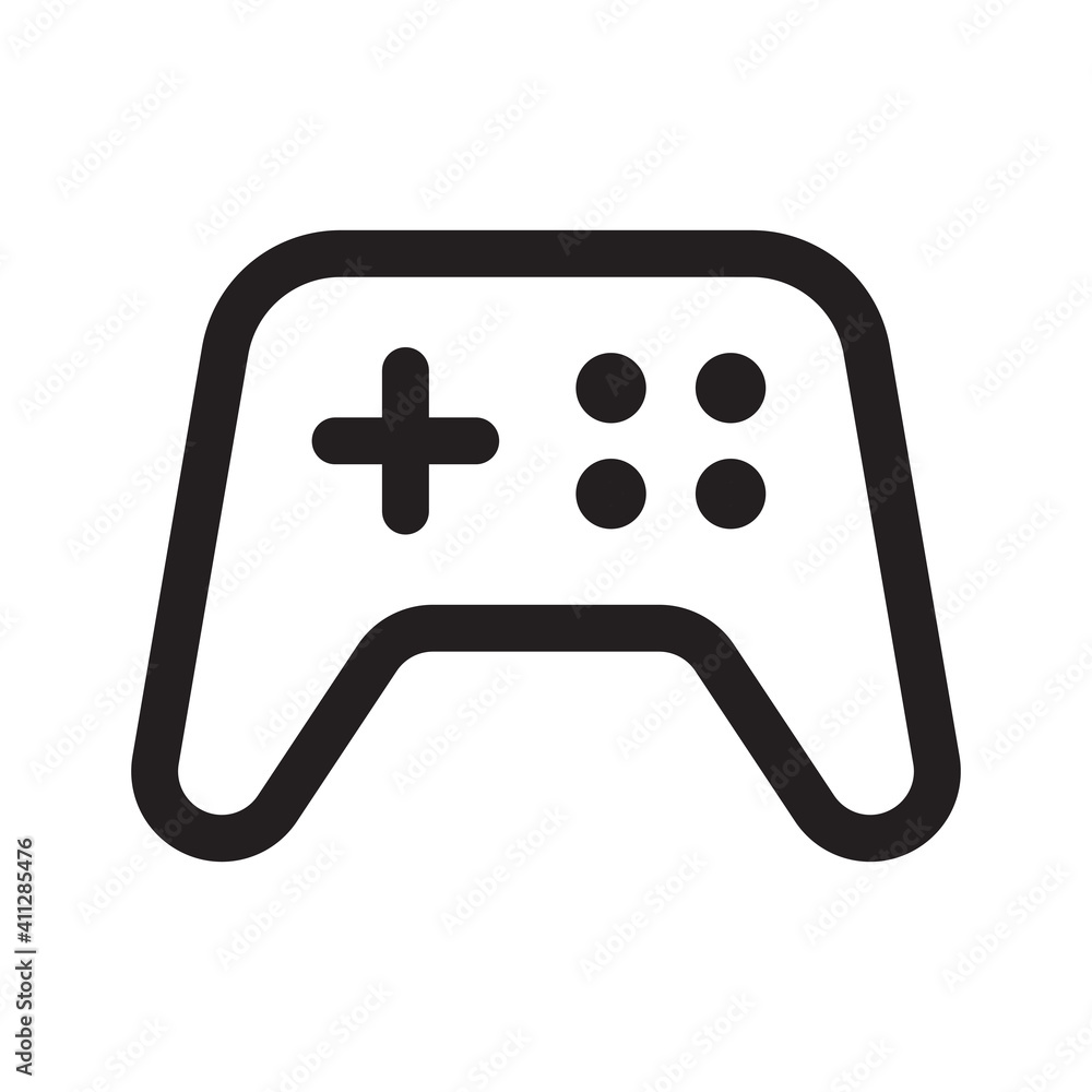 Joystick consoles outline icon isolated on white background Joystick consoles outline icon isolated on white background