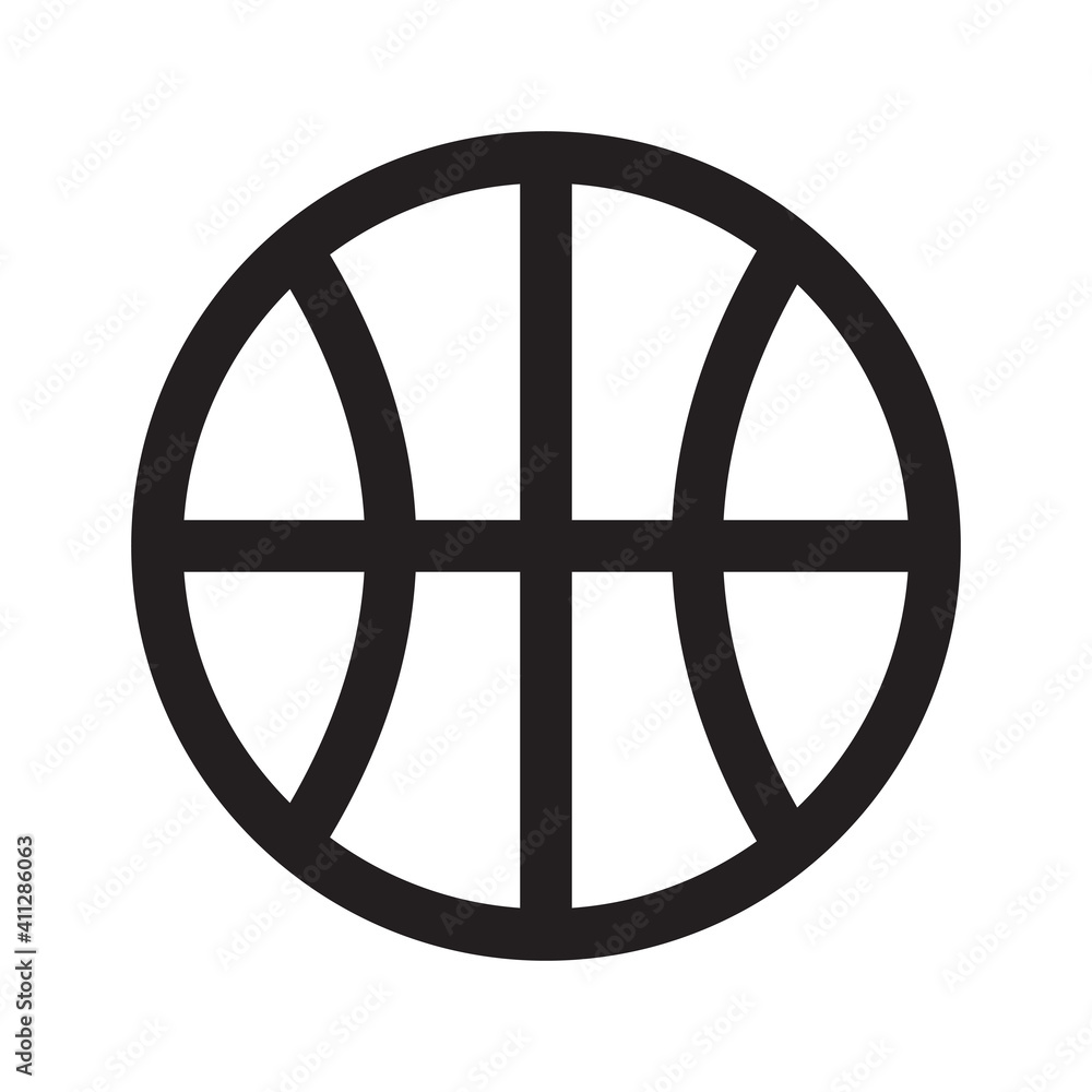Basketball outline icon isolated on white background Basketball outline icon isolated on white background
