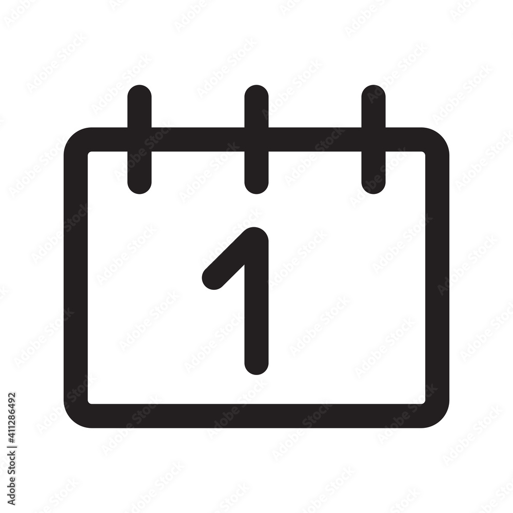 The calendar outline icon isolated on white background The calendar outline icon isolated on white background