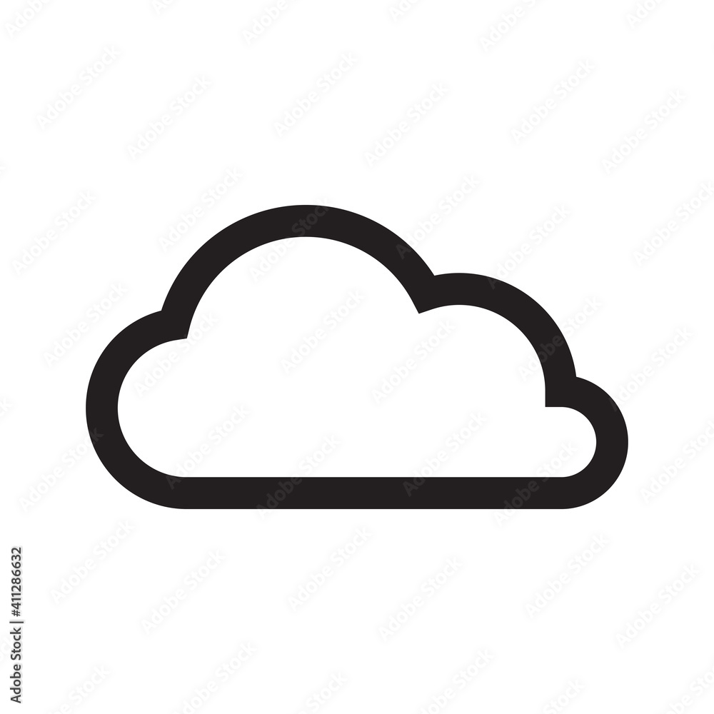 Naklejka cloud outline icon isolated on white background