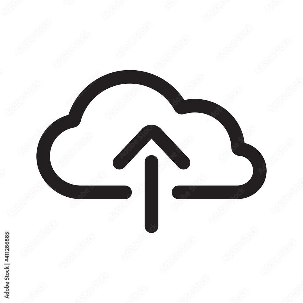 Upload outline icon isolated on white background Upload outline icon isolated on white background