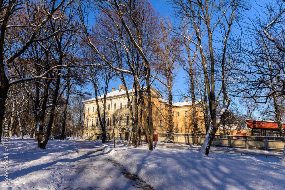 Fototapeta premium walk through the winter park of the city of Chernihiv7