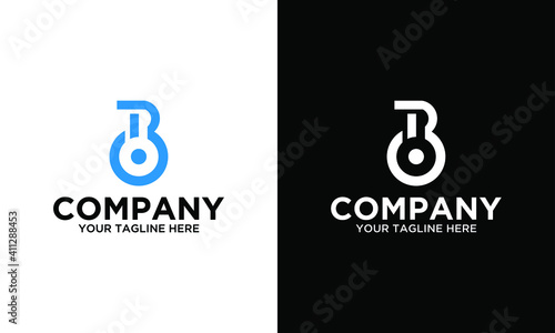 Letter R and B / RB BR logo formed with simple and modern shape
