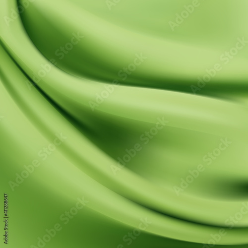 Green folded fabric. Textile advertising. Abstract illustration. eps 10