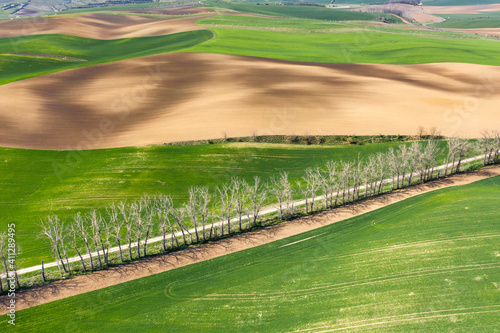 Agriculture fields in Moravian Tuscany Czech Republic aerial view from drone  photo