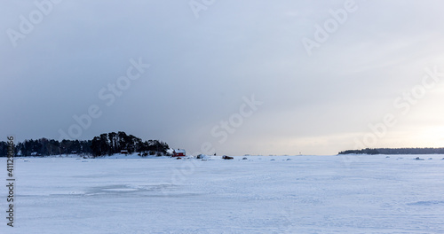 Arctic view in the archipelago in Kallvik, Helsinki, Finland.