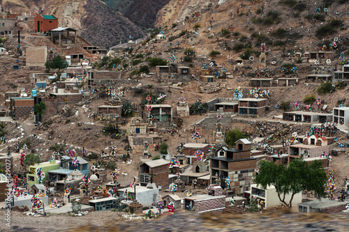 view of the cemetery in the mountains of Jujuy