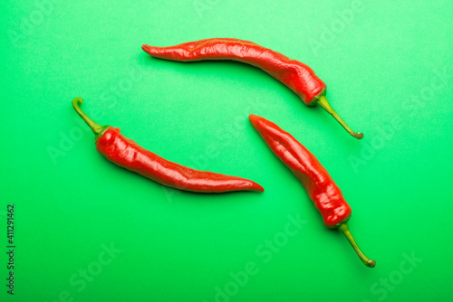 background with hot pepper. different varieties of pepper - chili  green  Bulgarian. spicy.