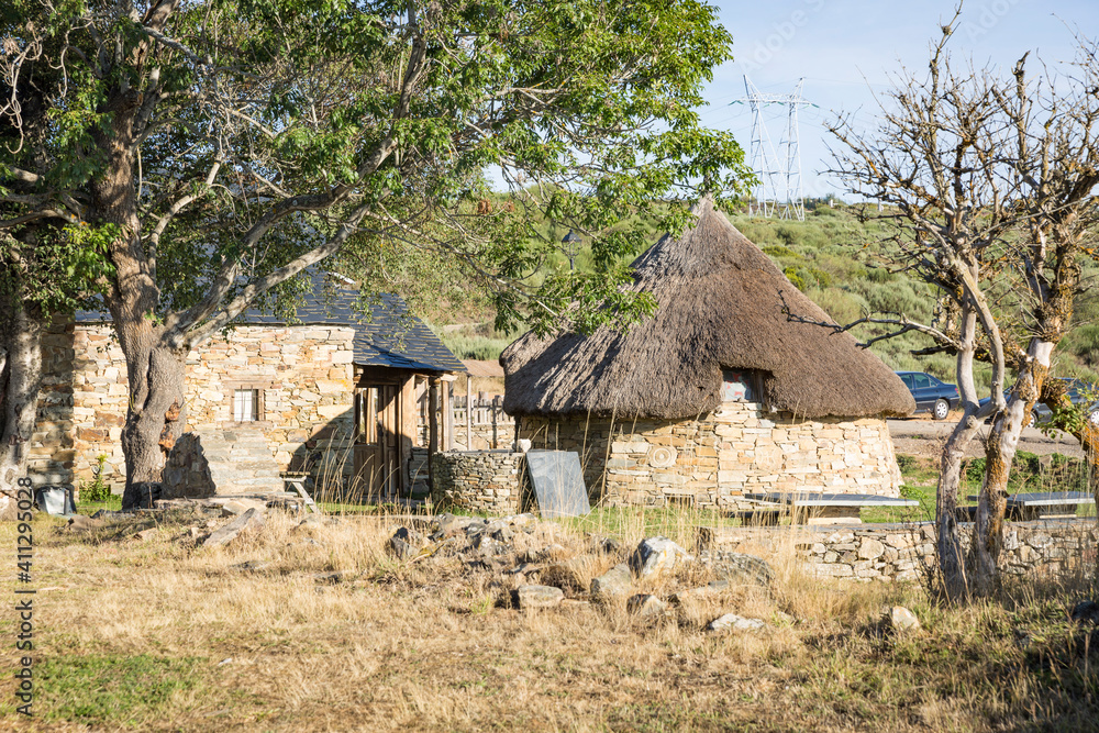 Palloza - old traditional hut in Foncebadón village, municipality of Santa Colomba de Somoza, province of Leon, Castile and Leon, Spain Palloza - old traditional hut in Foncebadón village, municipality of Santa Colomba de Somoza, province of Leon, Castile and Leon, Spain