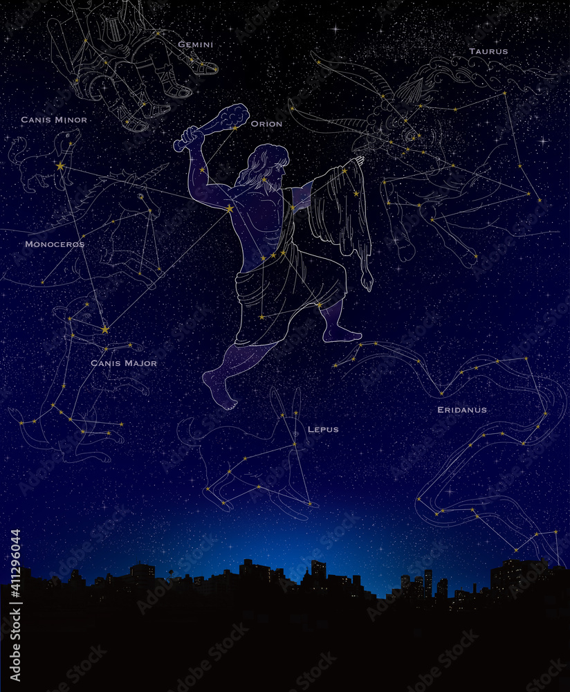 冬の星座 Stock イラスト Adobe Stock 冬の星座 Stock イラスト Adobe Stock