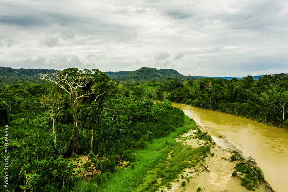 Rio Villano in the ecuadorian amazon rainforest