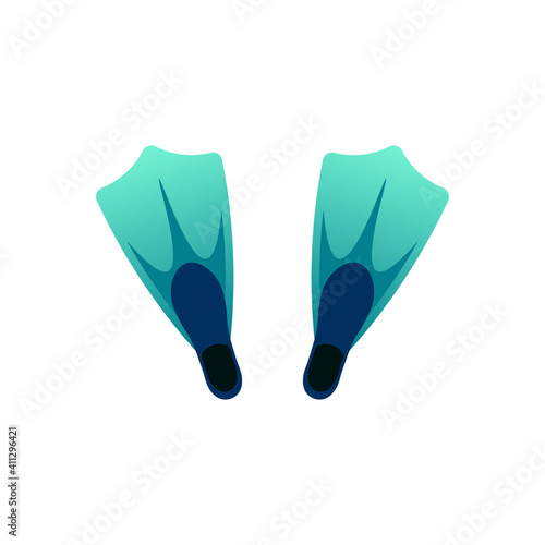 Swimming flippers icon. Swim fins. Vector illustration. Isolated.