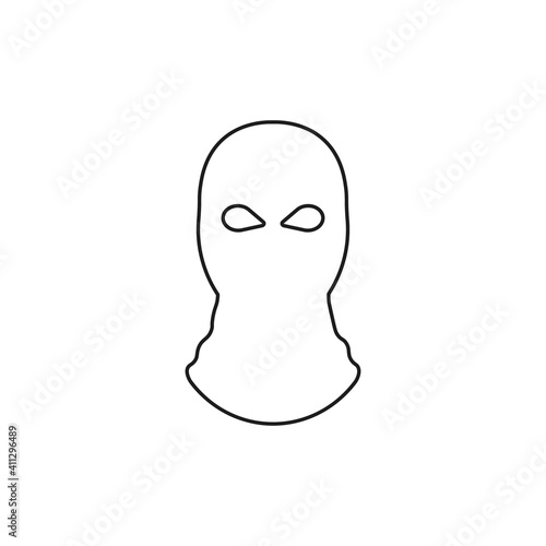 Balaclava icon. Bandit mask. Line style. Vector. 