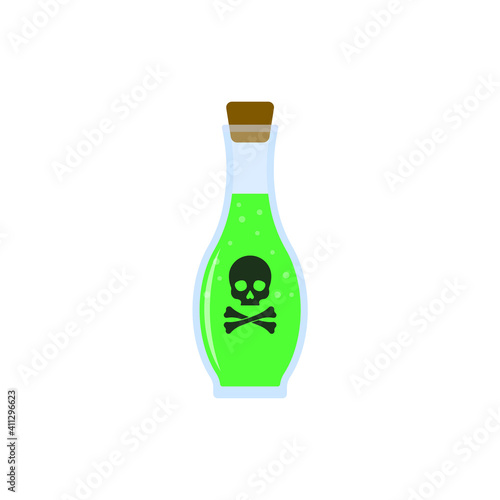 Bottle of poison icon. Vector illustration. Isolated.