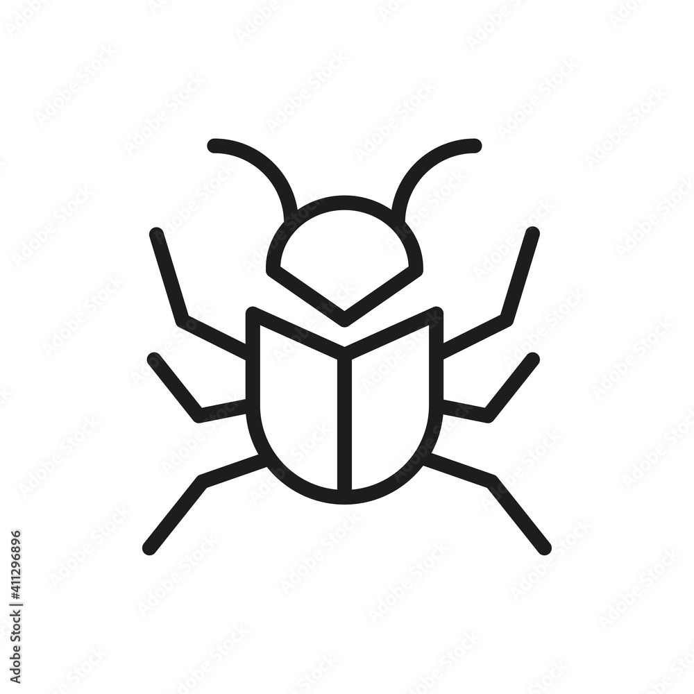 Outline Bug Line Icons Isolated On A White Background. Box Icons Sign Outline Bug Line Icons Isolated On A White Background. Box Icons Sign