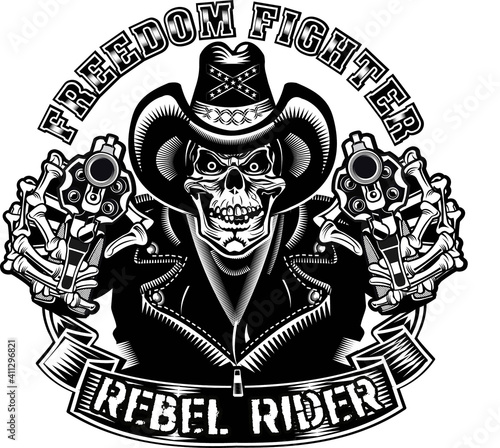 Cowboy Skull and Revolver