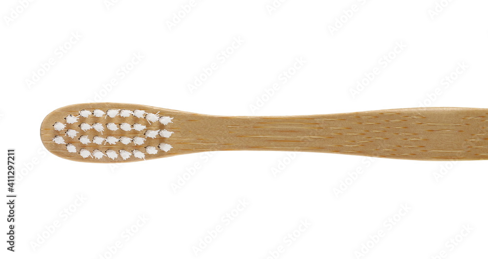 Bamboo toothbrush isolated on white background, clipping path Bamboo toothbrush isolated on white background, clipping path